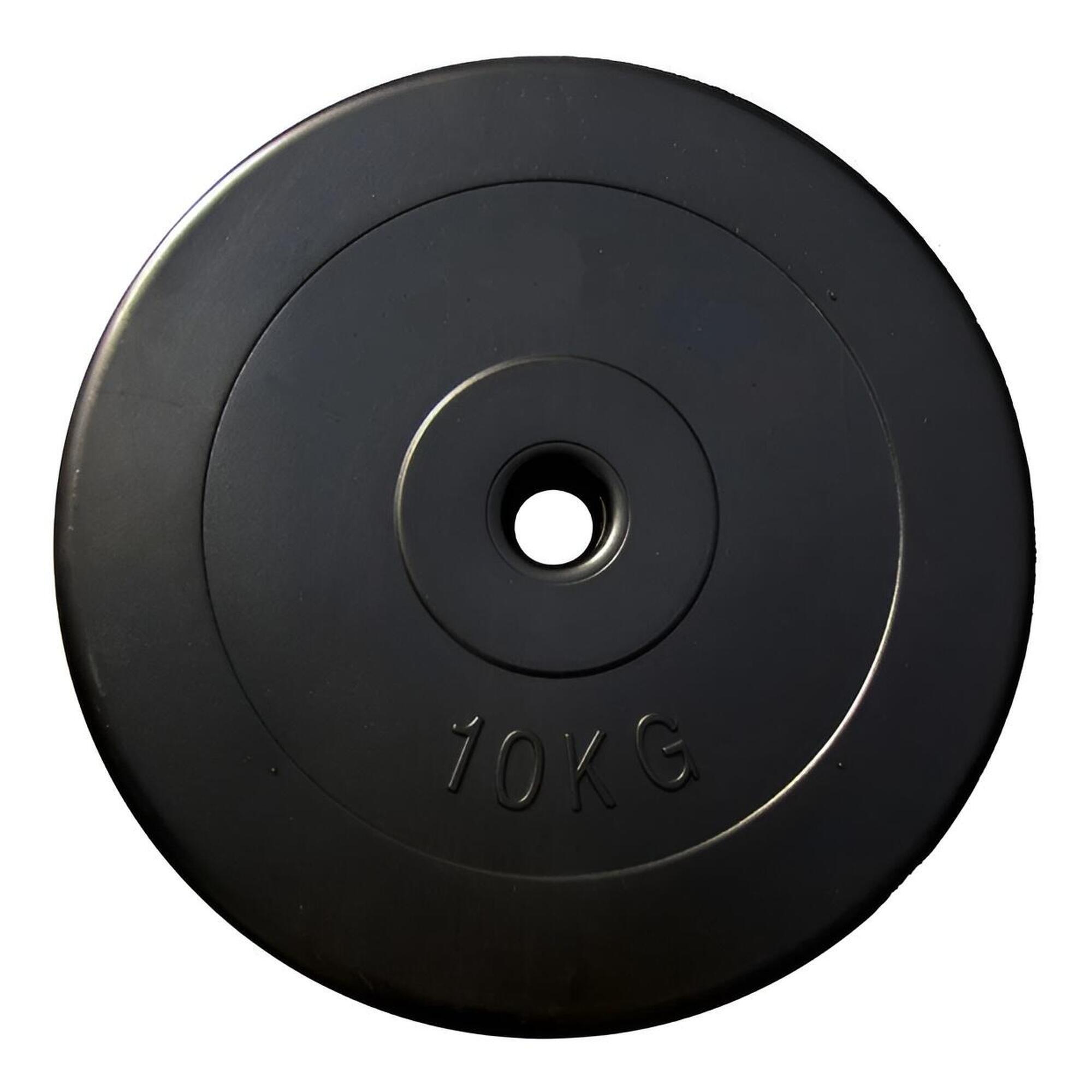 OZIO FITNESS Disco de Pesas 10 kg 28 mm Musculación Fitness con Recubrimiento de Vinilo