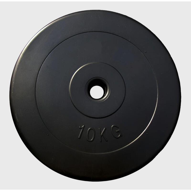 Disco de Pesas 10 kg 28 mm Musculación Fitness con Recubrimiento de Vinilo