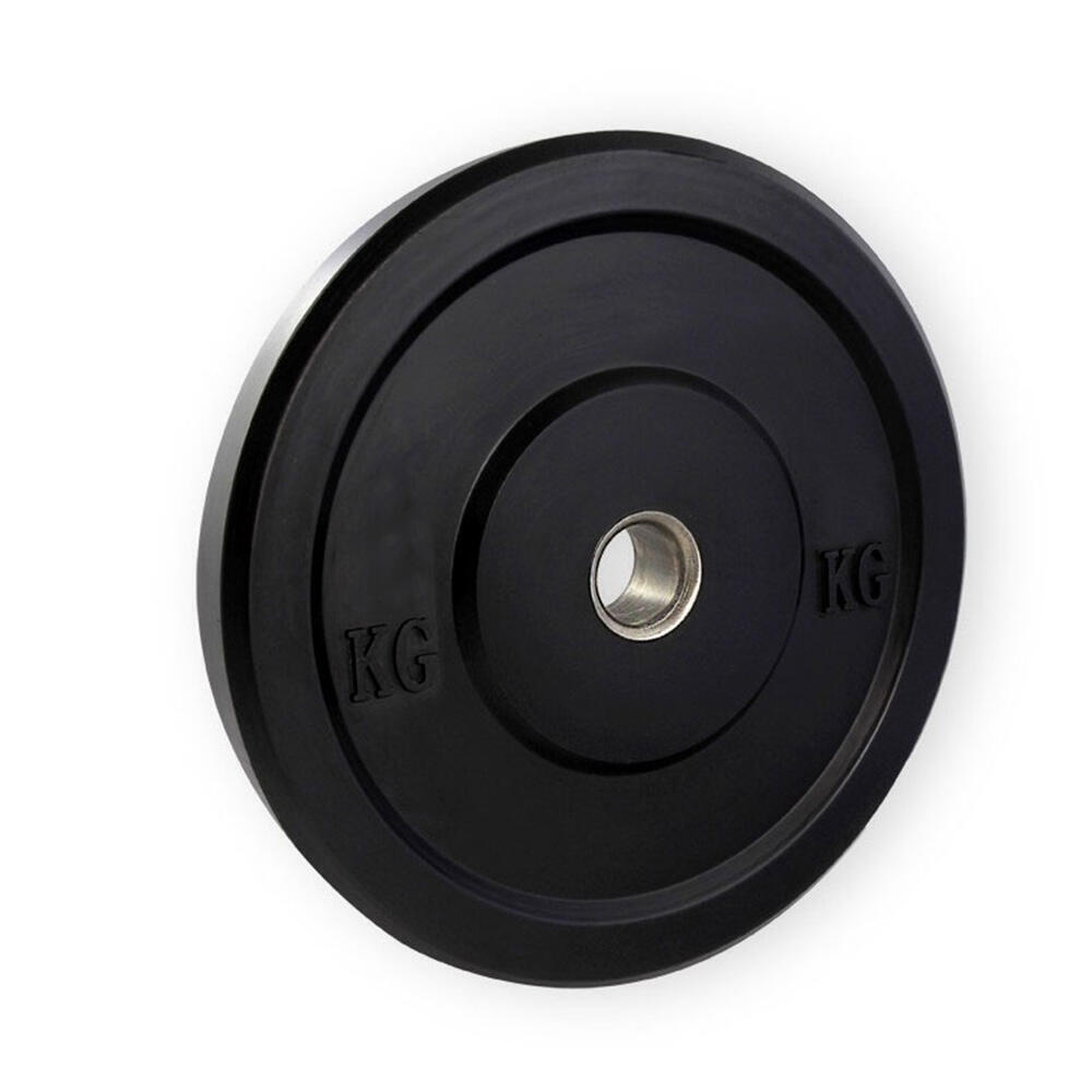 Disco Olímpico Bumper 5 Kg 50mm Musculación Fitness Negro 2/3