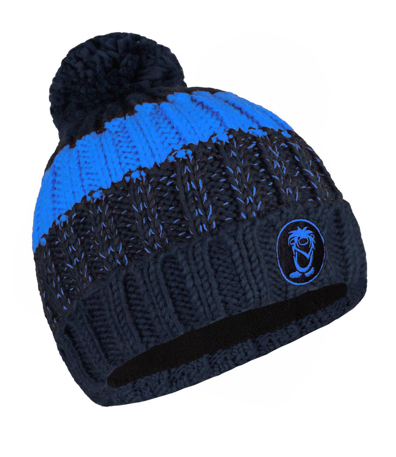 Bonnet à pompon enfant Troll bleu marine/bleu azur 2/2