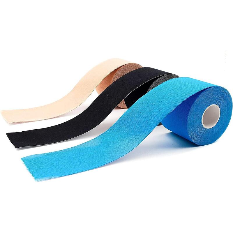 axion kinesiologie tape set van 3 - in blauw, beige, zwart