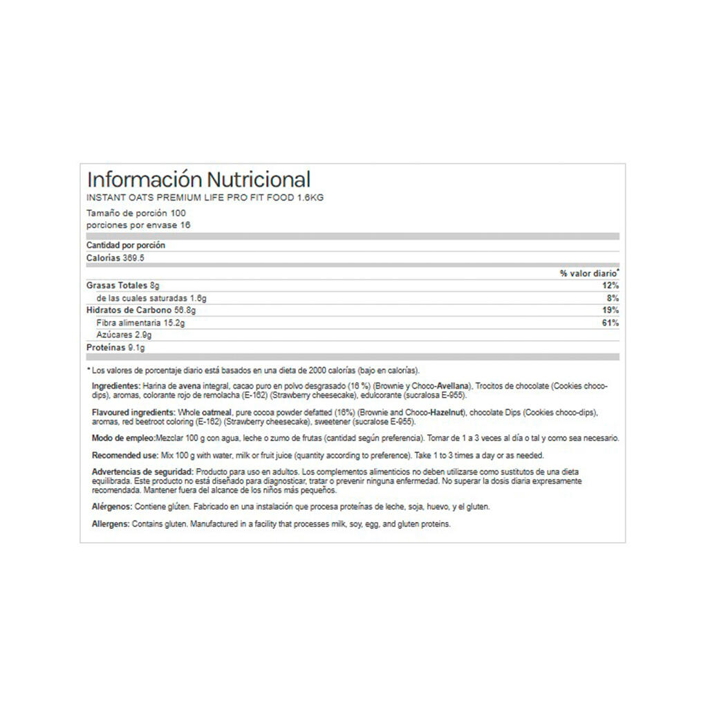 Haferflocken 1.6kg Life Pro 3/4