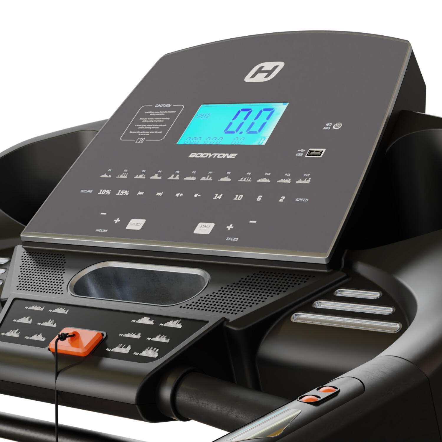 Tapis de course pliable avec Bluetooth Apps, écran LCD | Enceintes MP3 18km/h 3/8