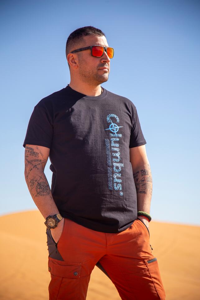 Camiseta de algodón Columbus Logo de manga corta Negra 3/3