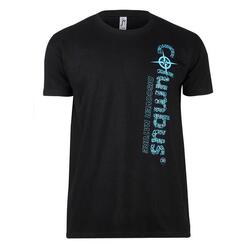 T-shirt Unisexe À Manches Courtes Noir Avec Logo Columbus et Emblème Bleu XL