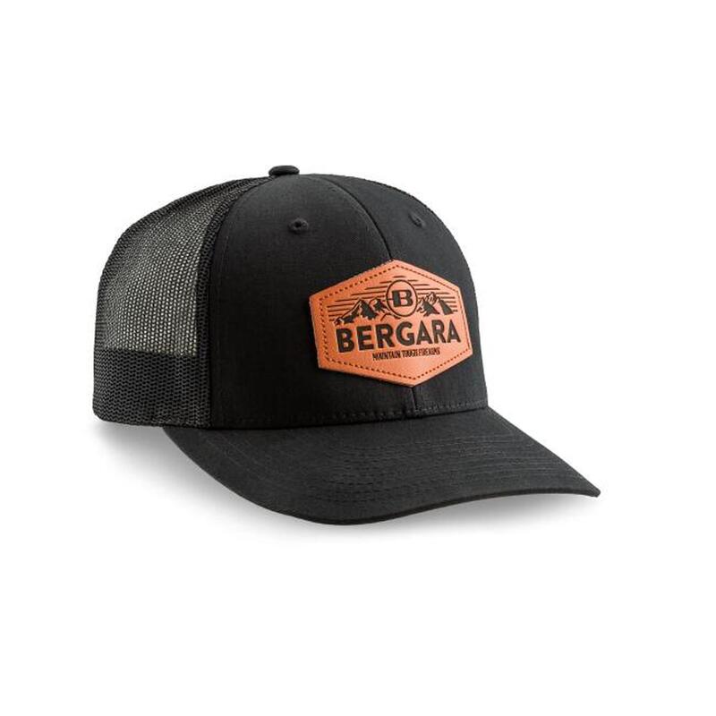 Gorra Bergara Yukon con parche de cuero negra