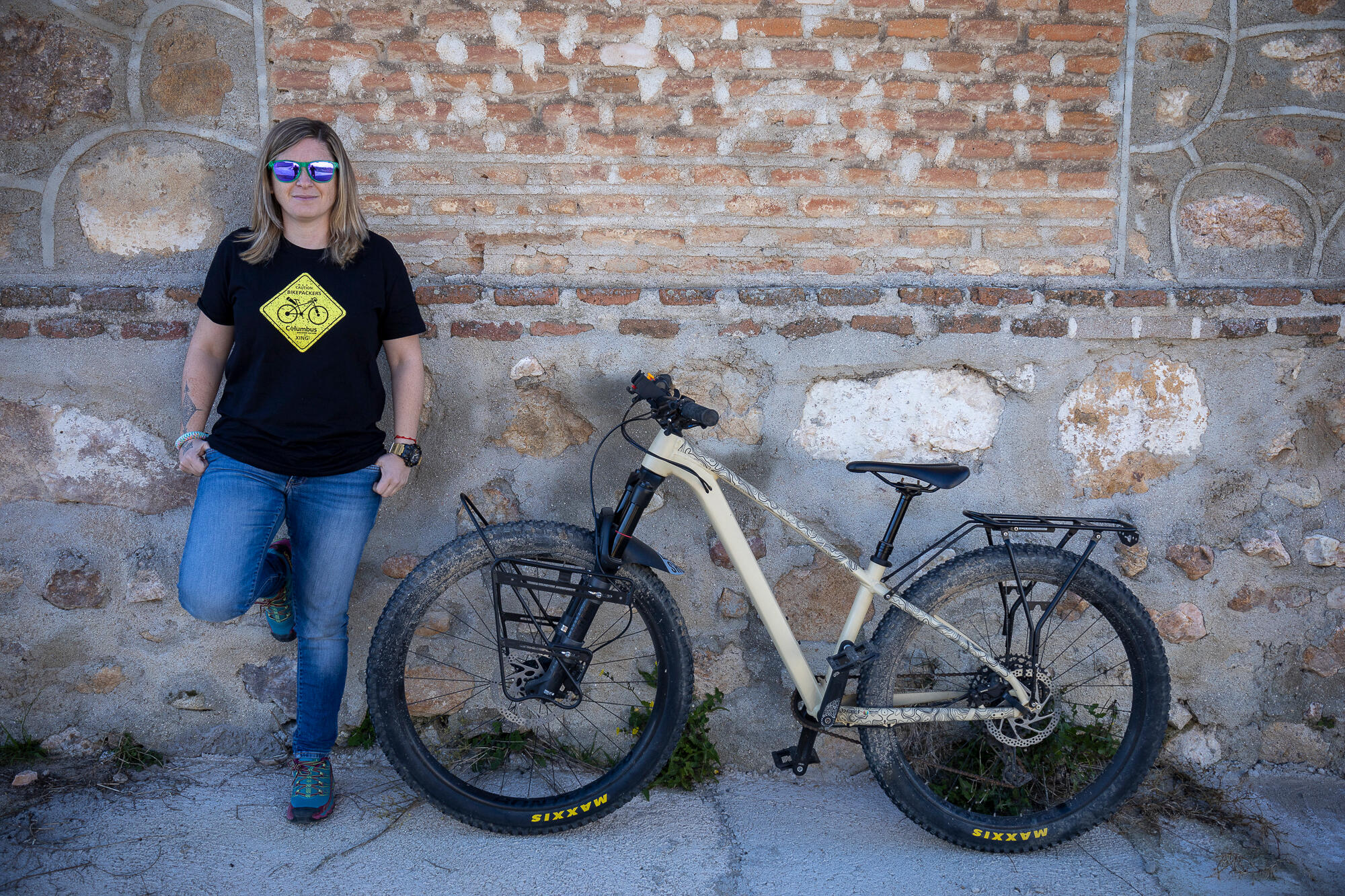 Camiseta de algodón Columbus Bikepackers de manga corta Negra 3/3