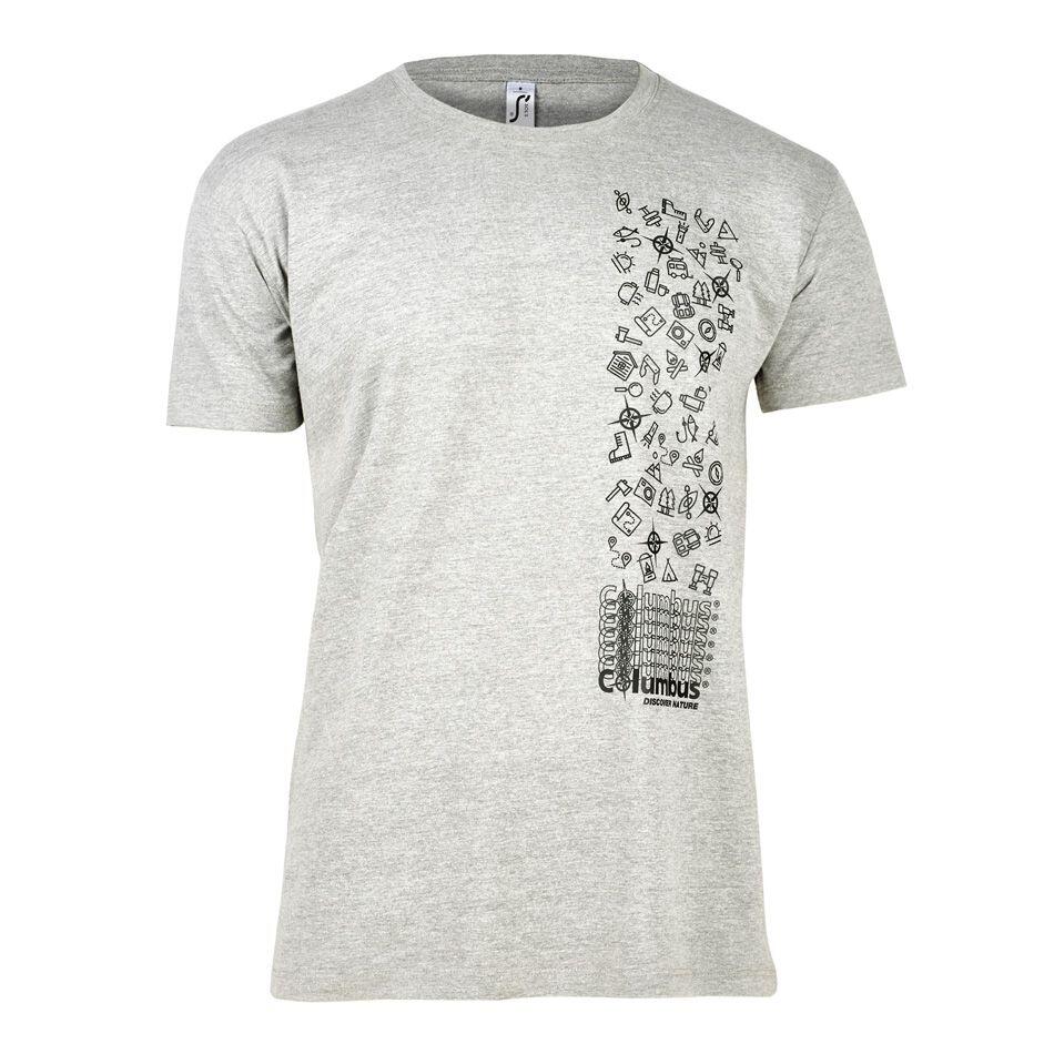 Camiseta de algodón Columbus Icons de manga corta Gris 1/3