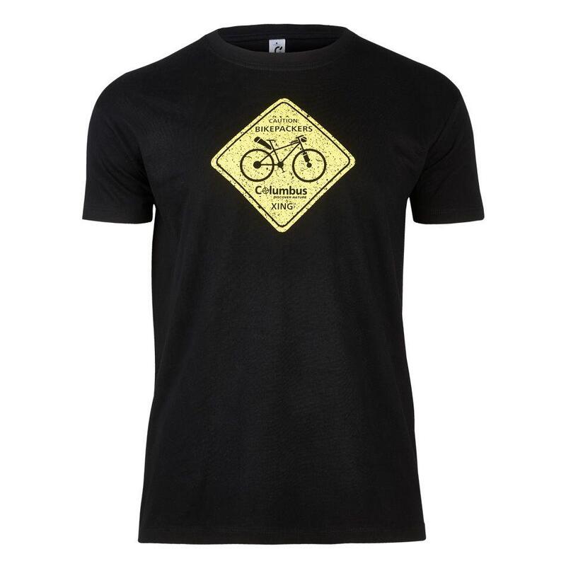 Camiseta de algodón Columbus Bikepackers de manga corta Negra