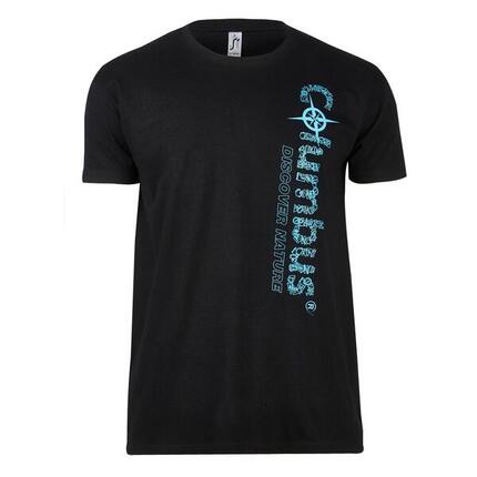 T-shirt Unisexe À Manches Courtes Noir Avec Logo Columbus et Emblème Bleu XXL