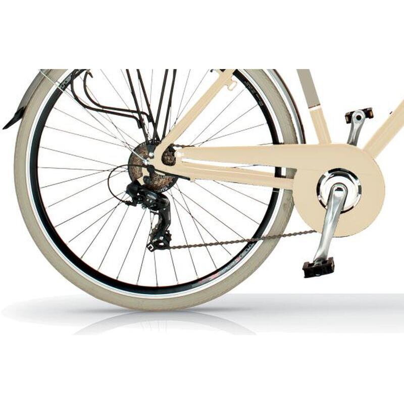 Stadsfiets voor vrouwen Airbici Elegance Man, beige aluminium frame