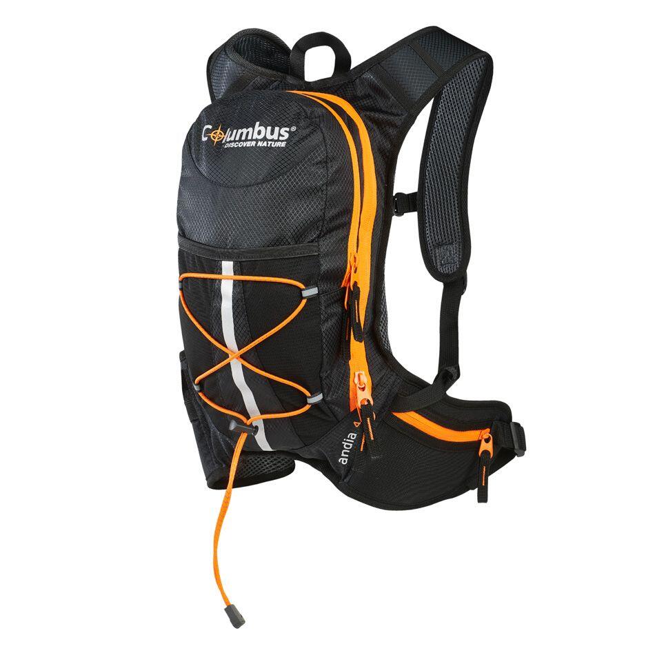 COLUMBUS OUTDOOR Mochila de Hidratación Andia 4 Columbus Negro con naranja