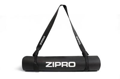 Zipro Yogamatte 6mm schwarz mit Gurt