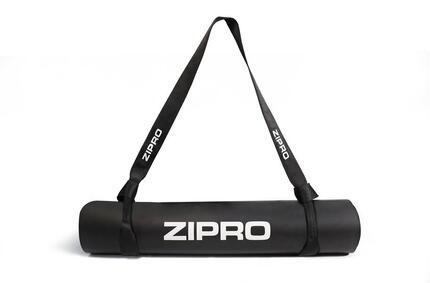 Zipro Yogamatte 6mm schwarz mit Gurt