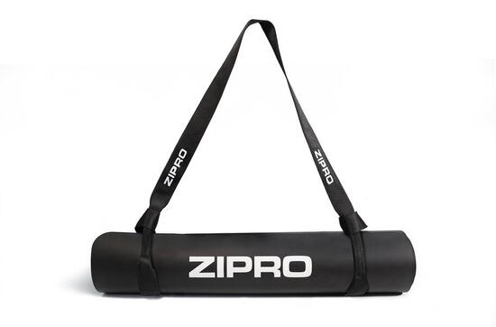 Zipro Yogamatte 6mm schwarz mit Gurt