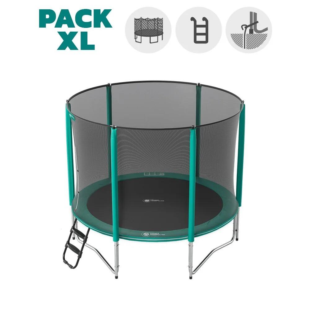 Trampoline Rond Jump'Up 390cm - Filet de Protection, Echelle + Kit d'ancrage 2/8
