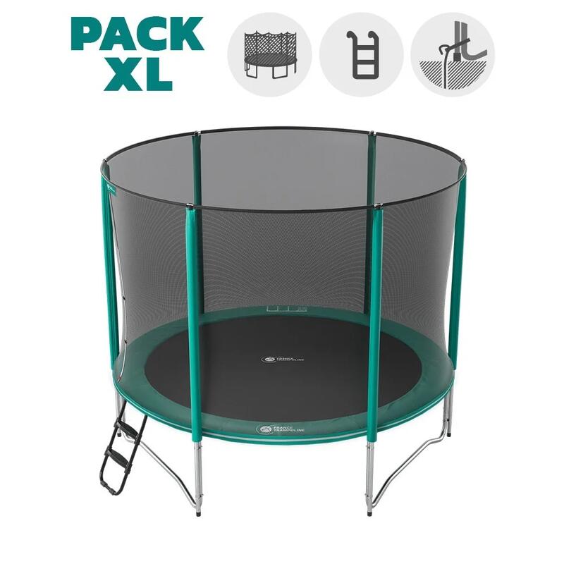 Trampoline Rond Jump'Up 300cm - Filet de Protection, Echelle + Kit d'ancrage