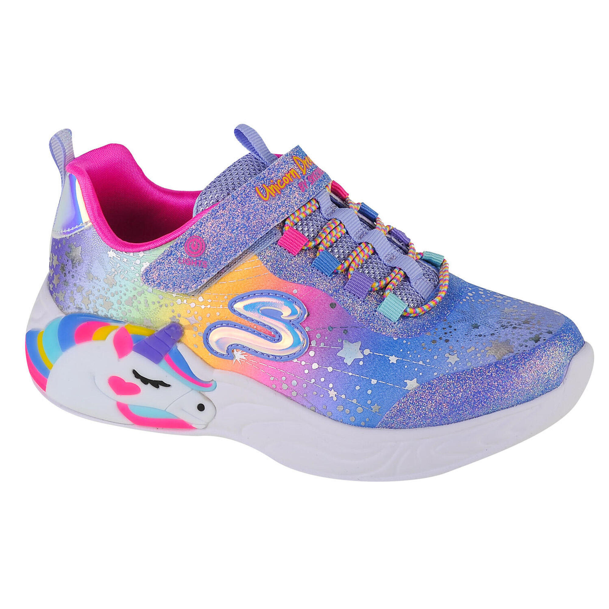 Skechers - Basket Fille Skechers S-lights: Unicorn Dreams - Chaussures De Sport - Bleu|rose|violet - 33 - Decathlon