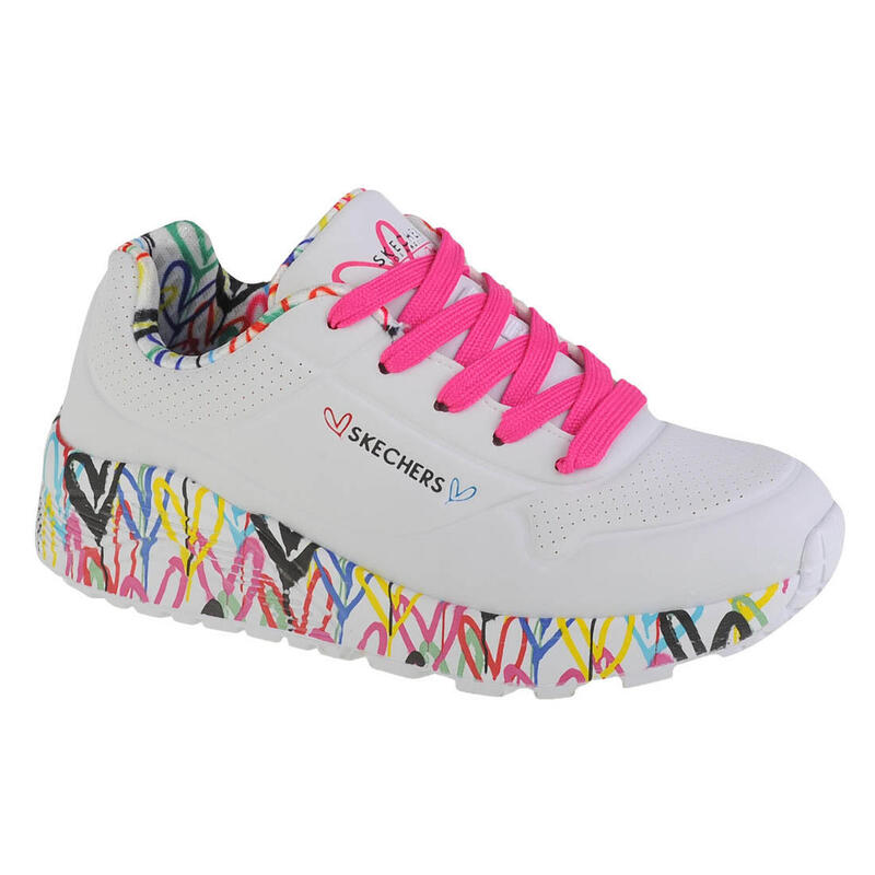 Skechers Juniors Uno Lite-Lovely Luv Lace Low Sneaker - Criança