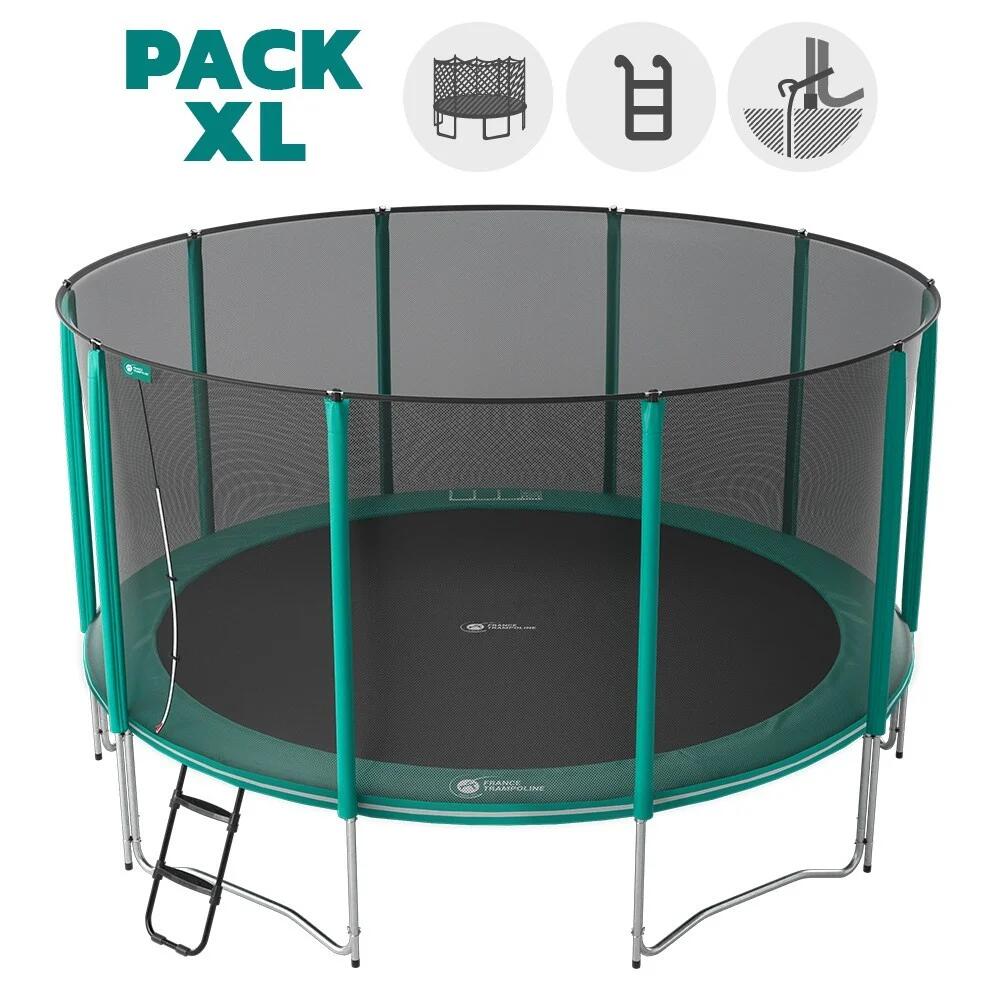 Trampoline Rond Jump'Up 460cm - Filet de Protection, Echelle + Kit d'ancrage 2/8