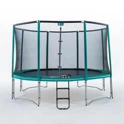 Trampoline Rond Jump'Up 390cm - Filet de Protection, Echelle + Kit d'ancrage