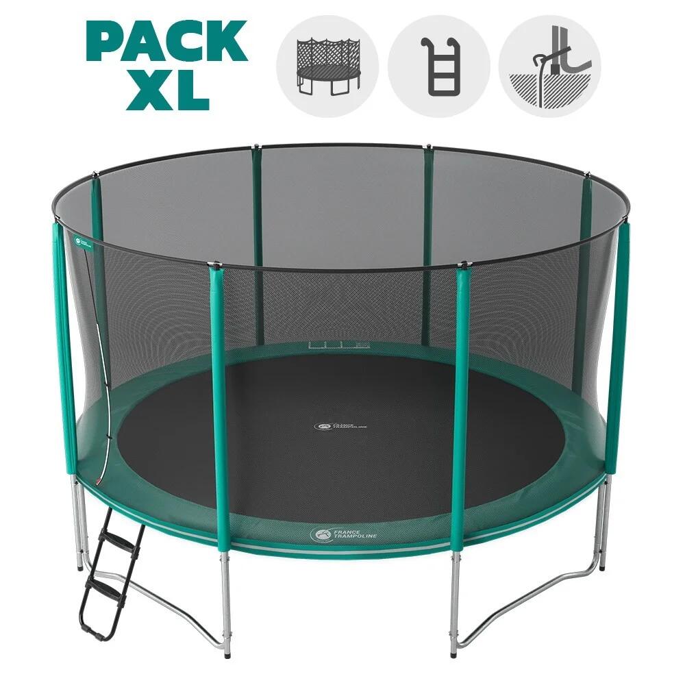 Trampoline Rond Jump'Up 430cm - Filet de Protection, Echelle + Kit d'ancrage 2/8