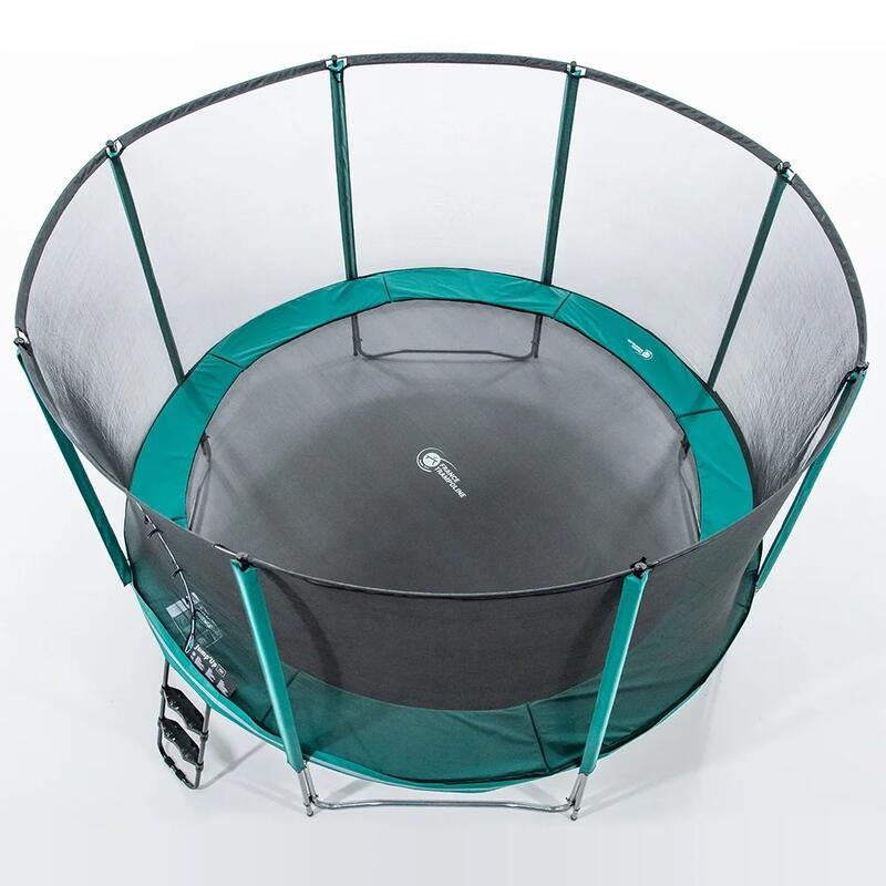 Trampoline Rond Jump'Up 390cm - Filet de Protection, Echelle + Kit d'ancrage