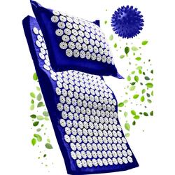 Tapis d'acupression avec coussin à ongles - Tapis de fleurs massage avec pontes