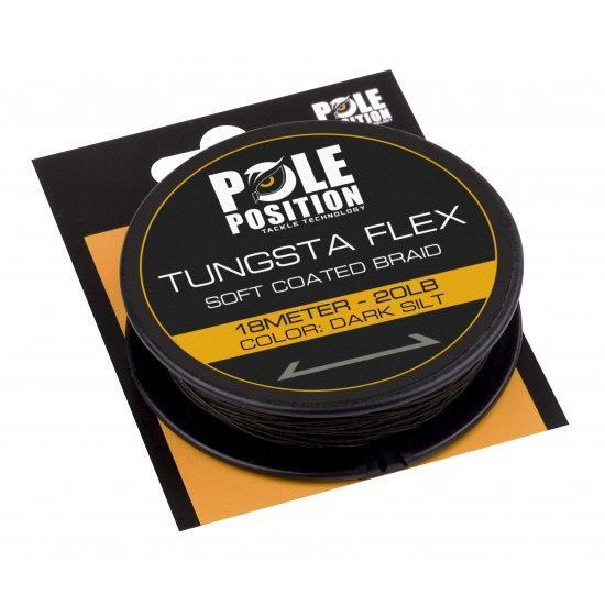 POLEPOSITION PolePosition Tungstaflex Dark Silt 18m 20 lb - Karper Onderlijn