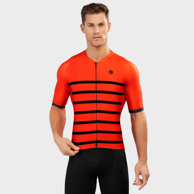 Maillot vélo manches courtes homme Cyclisme M2 Pimorent Orange Vif