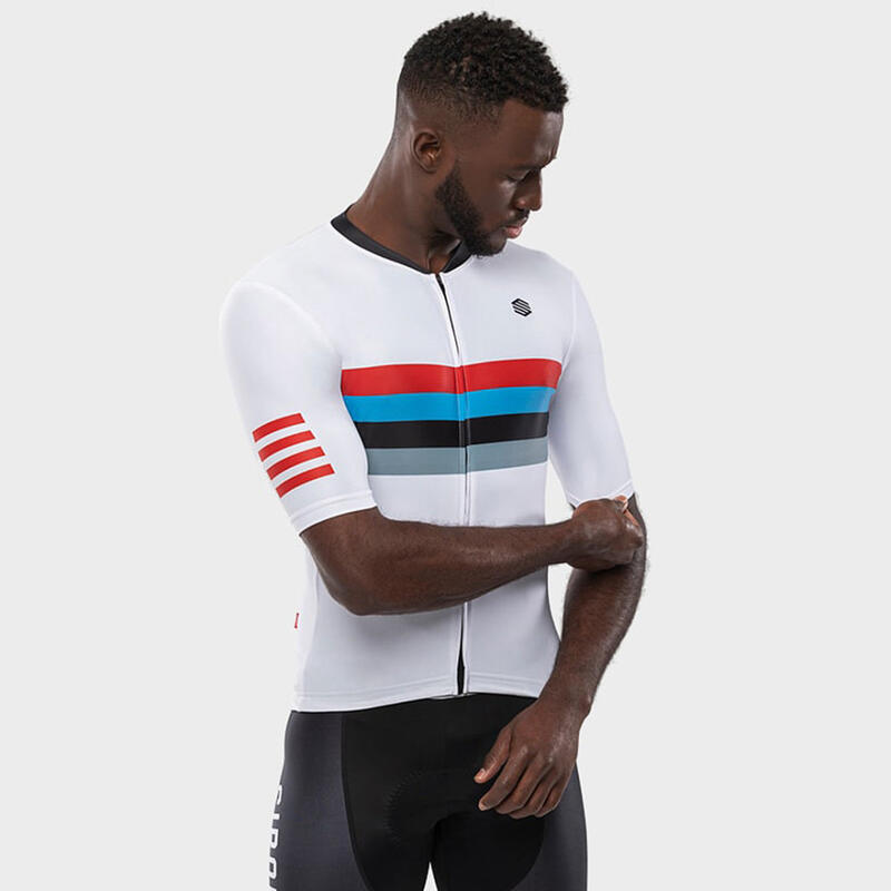 Maillot vélo manches courtes homme Cyclisme M2 Westfalia Blanc