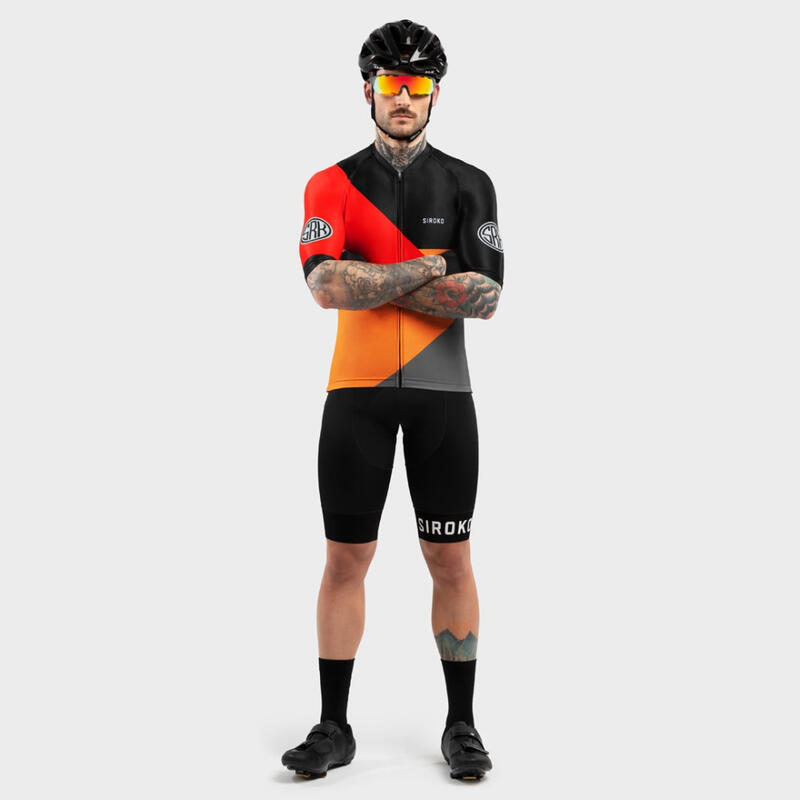 Maillot vélo manches courtes homme Cyclisme M2 California Orange Vif