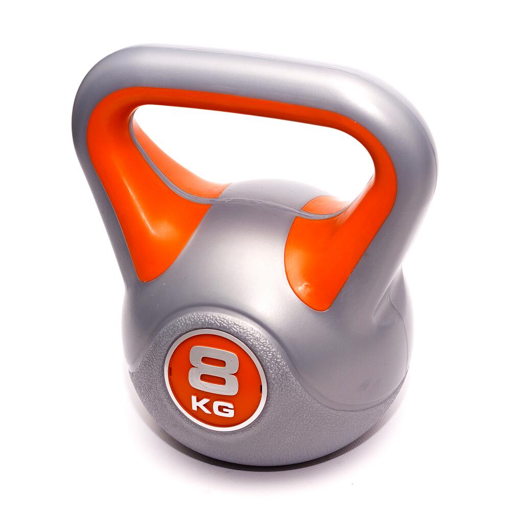 Kettlebell de vinilo - Entrenamiento funcional - 8 kg - Gris 2/4