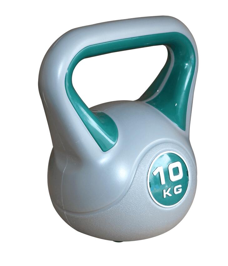 Kettlebell - entrenamiento funcional - 10 kg - vinilo - gris y gris verdoso 2/4
