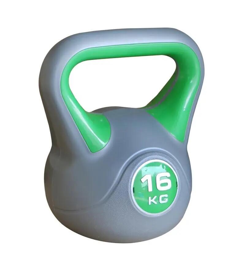 Kettlebell - Musculación y entrenamiento funcional - Vinilo - 16 kg - Gris 2/4