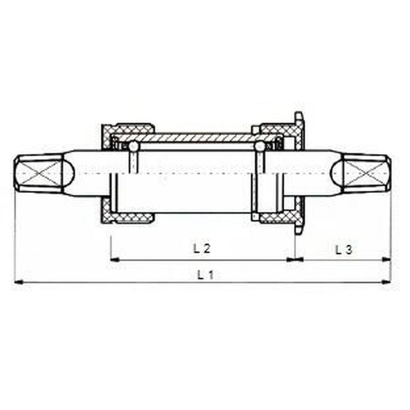 Trapas 133mm met kettingkastbeugel (bajonet)