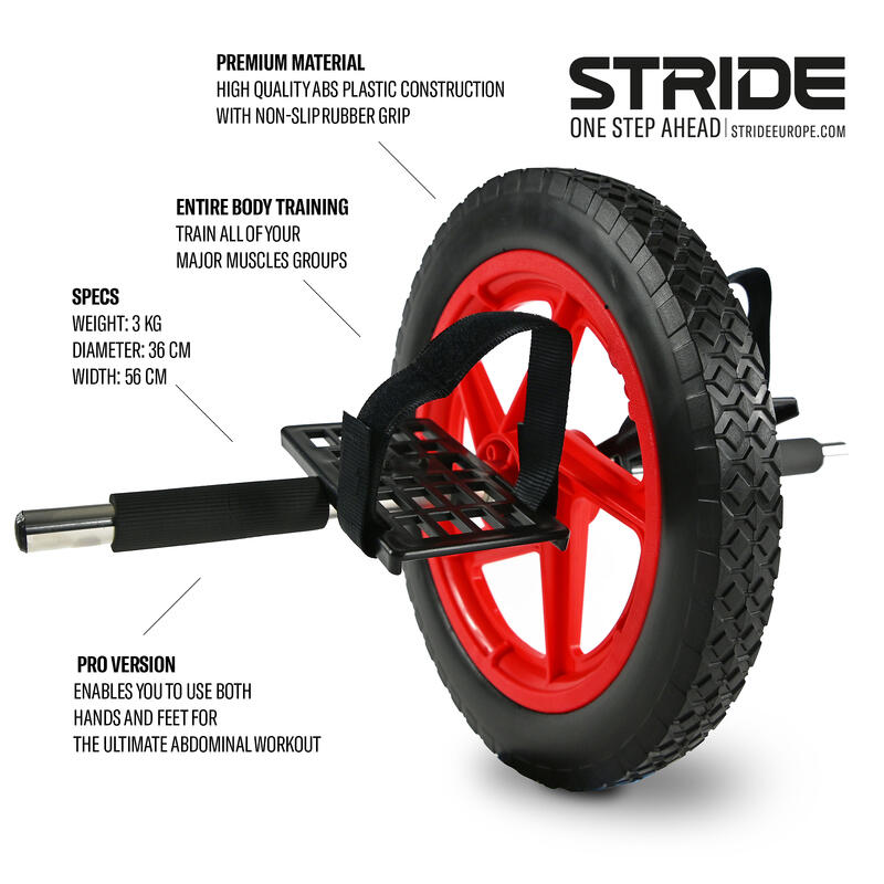 Ab Roller - Roue abdominale - Avec poignées - Noir