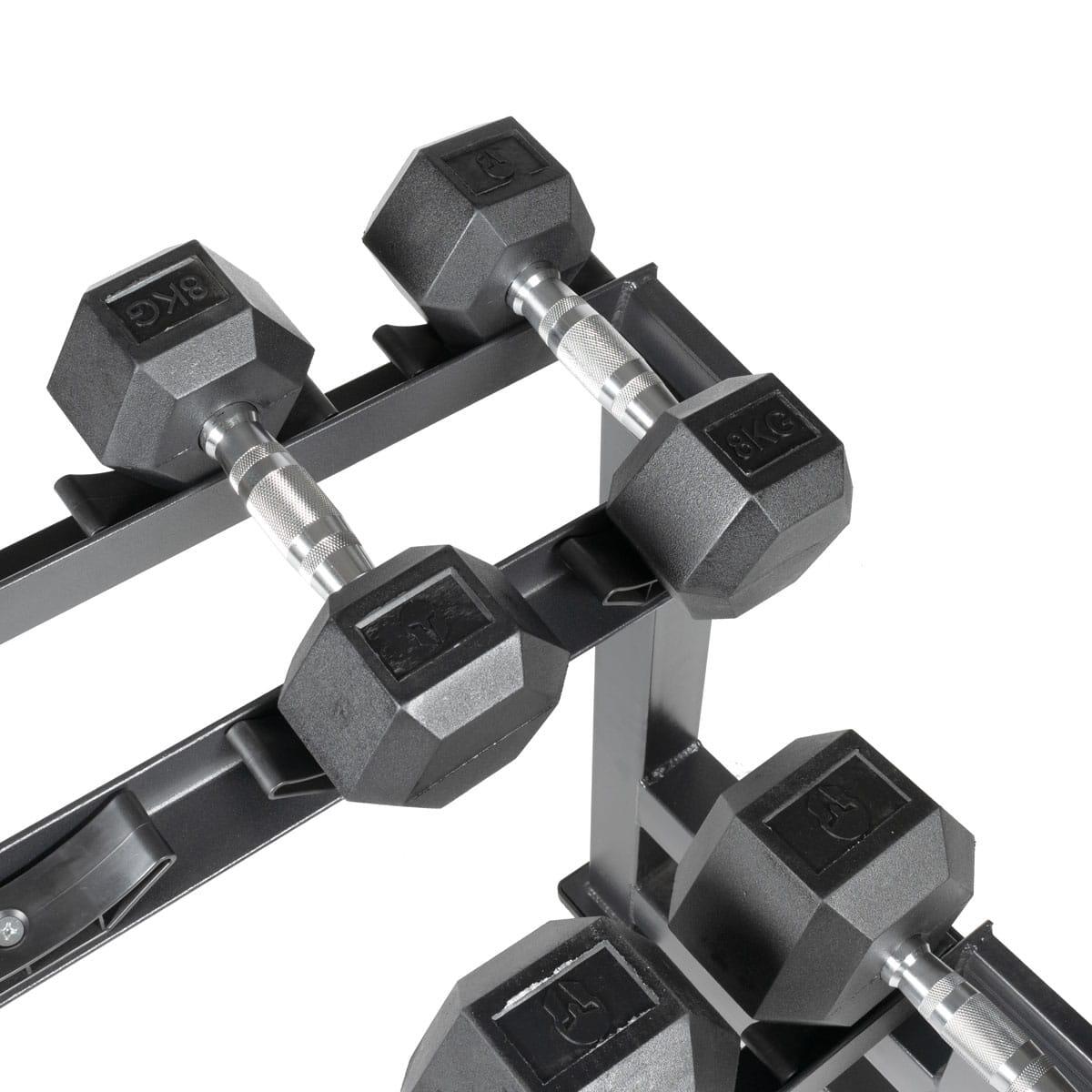 Steel storage rack for 20 dumbbells