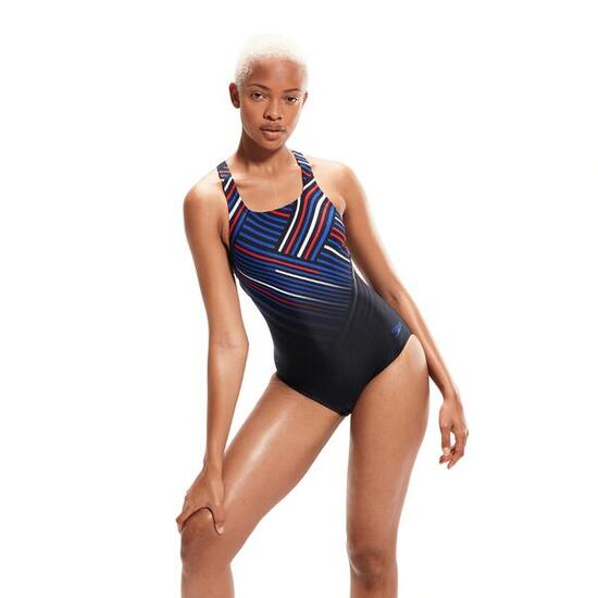 Maillot de bain femme Speedo Digital Printed Medalist Noir/Rouge/Bleu/Blanc