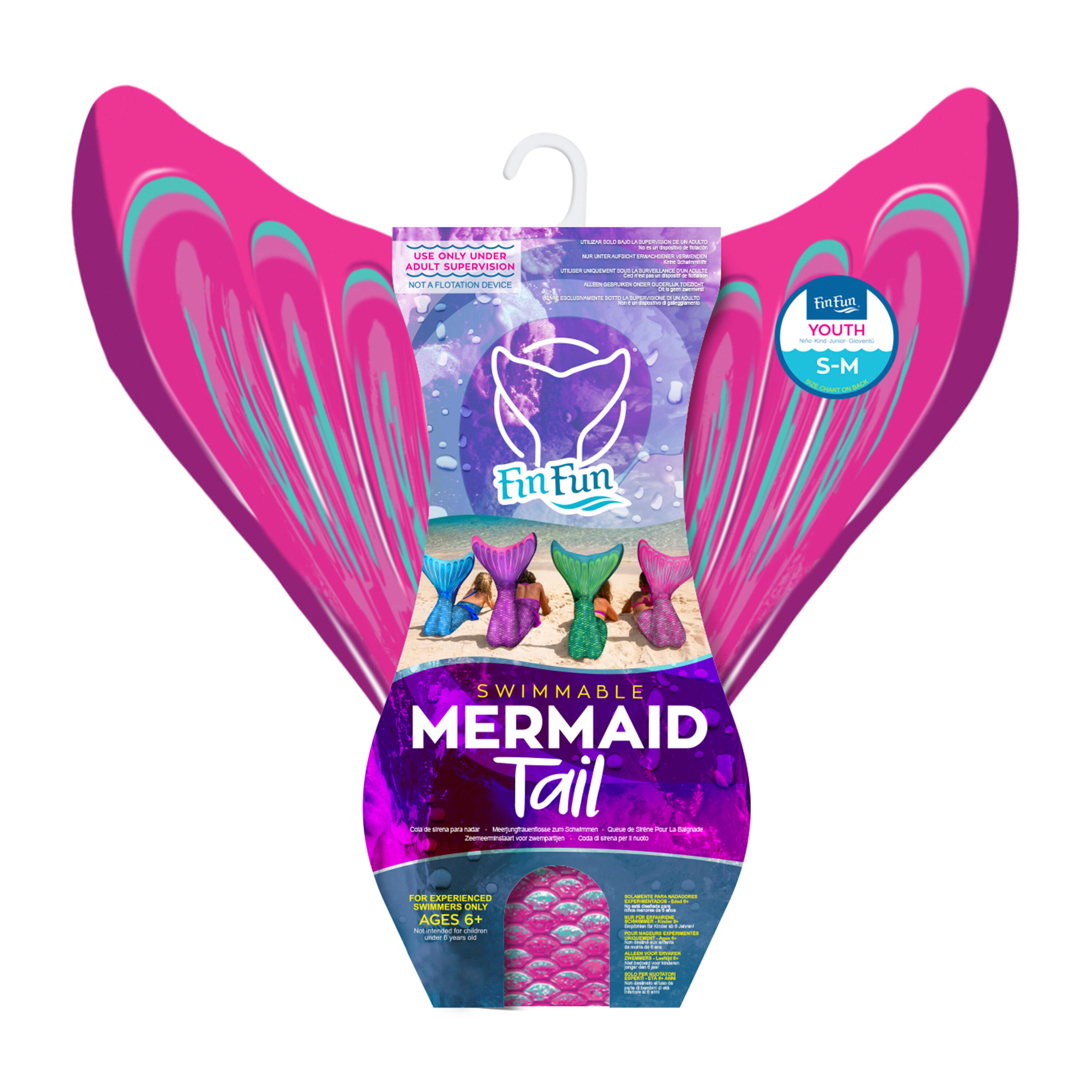 Meerjungfrauenflosse Mermaidens Pink für Kinder L/XL (140-164