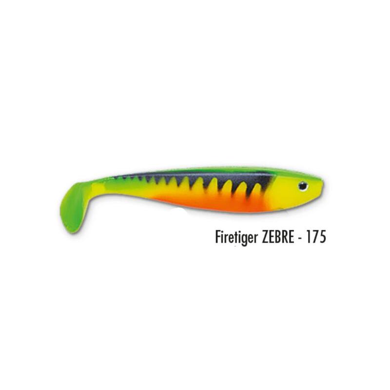 Leurre Souple Delalande Shad GT 15cm (Fire Tiger Zébré)