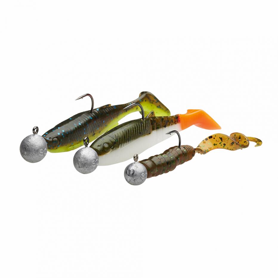 Savage Gear Perch Academy Kit - 24 Gummifische + 8 Jighaken 2/4