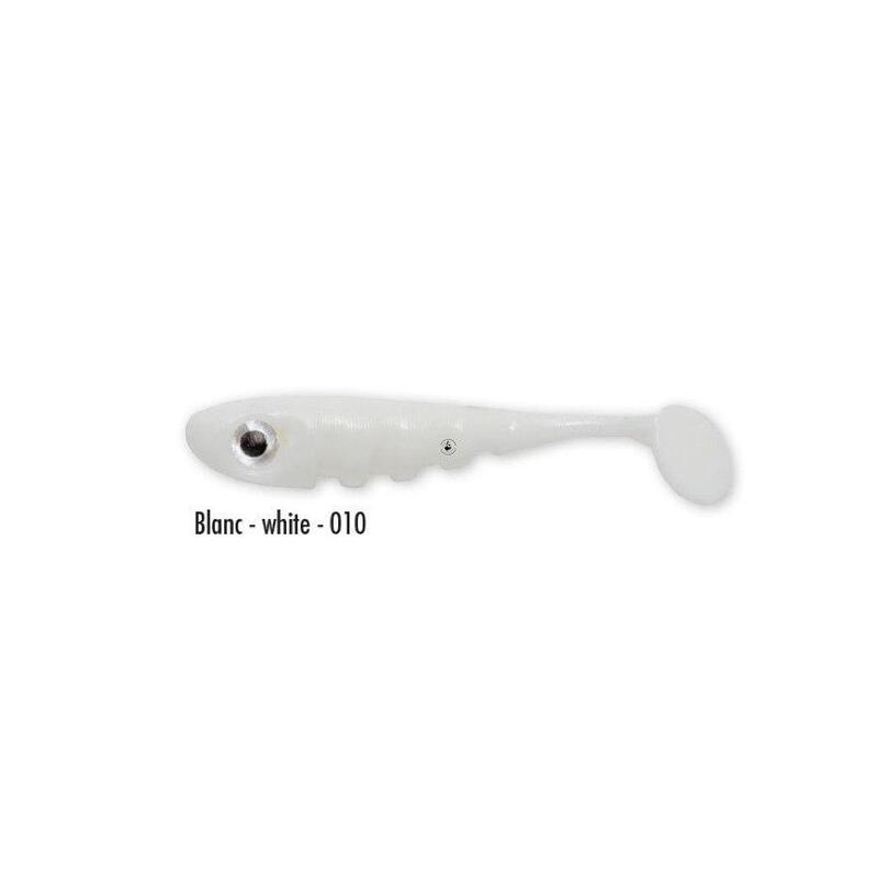 Leurre Souple Delalande toupti Shad 4cm (010 - Blanc - White)