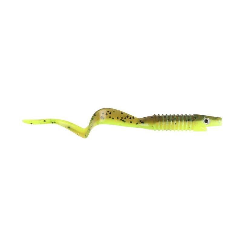 Leurre Souple CWC Strike Pro Pigster Tail 12cm (20 - Brown Chartreuse Flake)