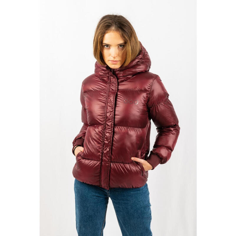 Doudoune après-ski fashion pour femme ECOON Monaco short Bordeaux