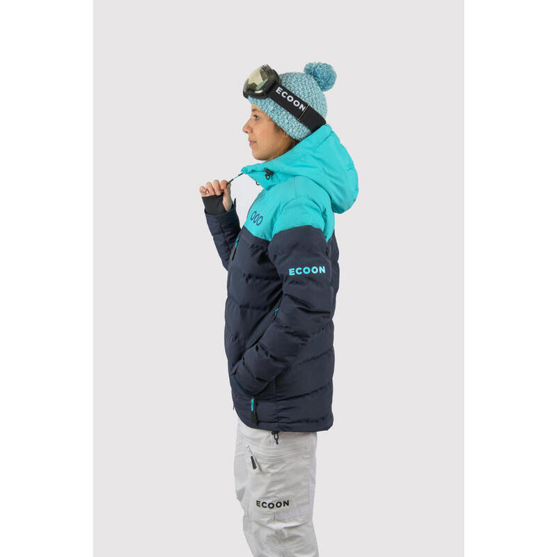 Doudoune de ski pour femme ECOON ECOThermo isolante Bleu marine