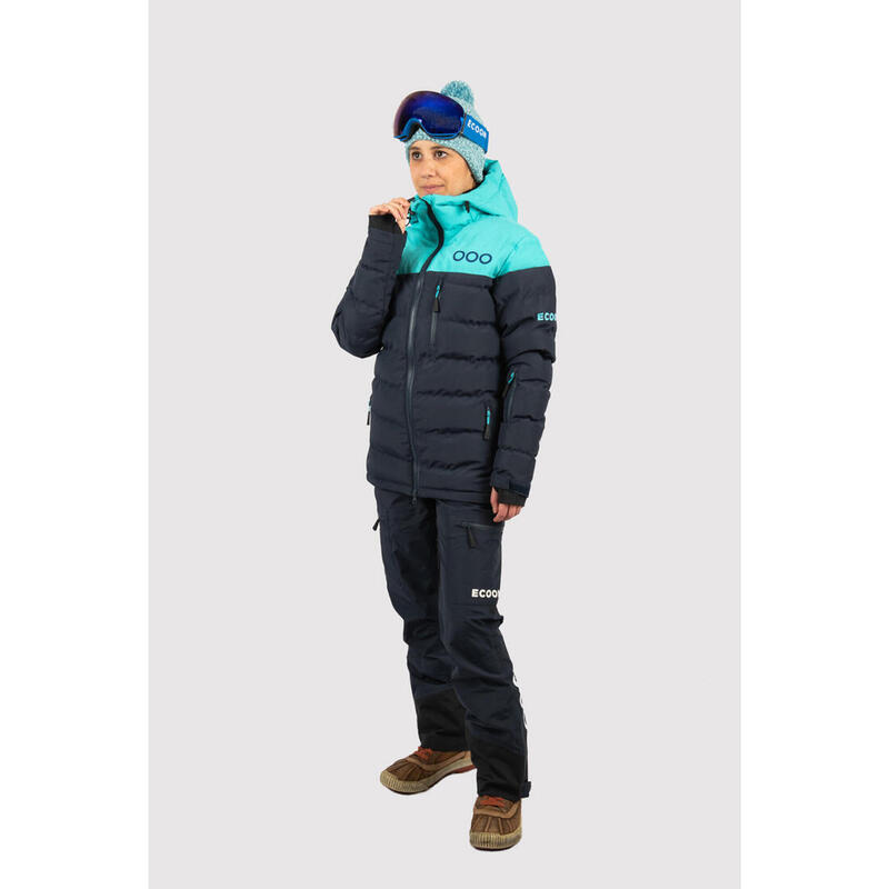 Doudoune de ski de ski pour femme ECOON ECOThermo isolante Bleu marine