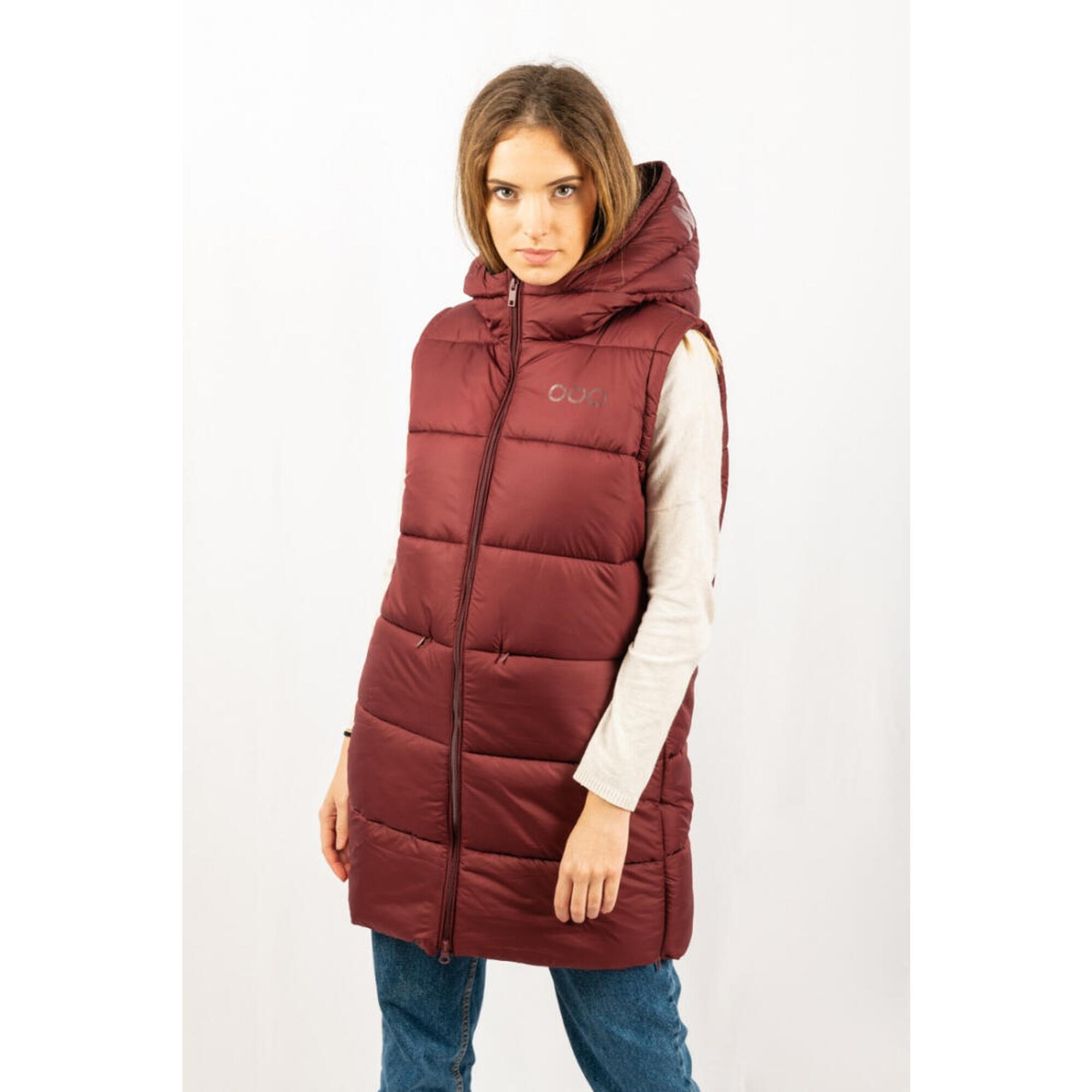 Ecoon - Gilet Matelassé Long Après-ski Fashion Pour Femme Ecoon Barcelona Long Bordeaux - Softshell - Rouge - S - Decathlon