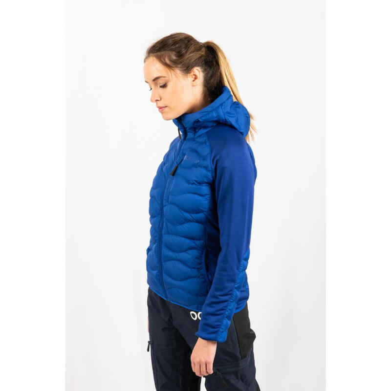 Veste de ski pour femme ECOON ECOActive hybride isolante à capuche Bleu