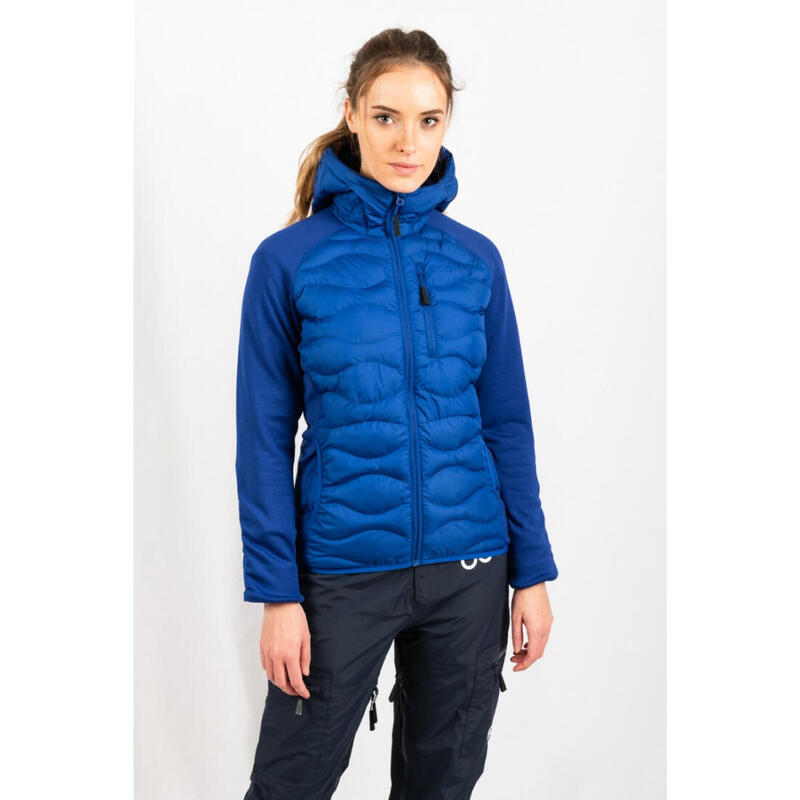 Veste de ski pour femme ECOON ECOActive hybride isolante à capuche Bleu